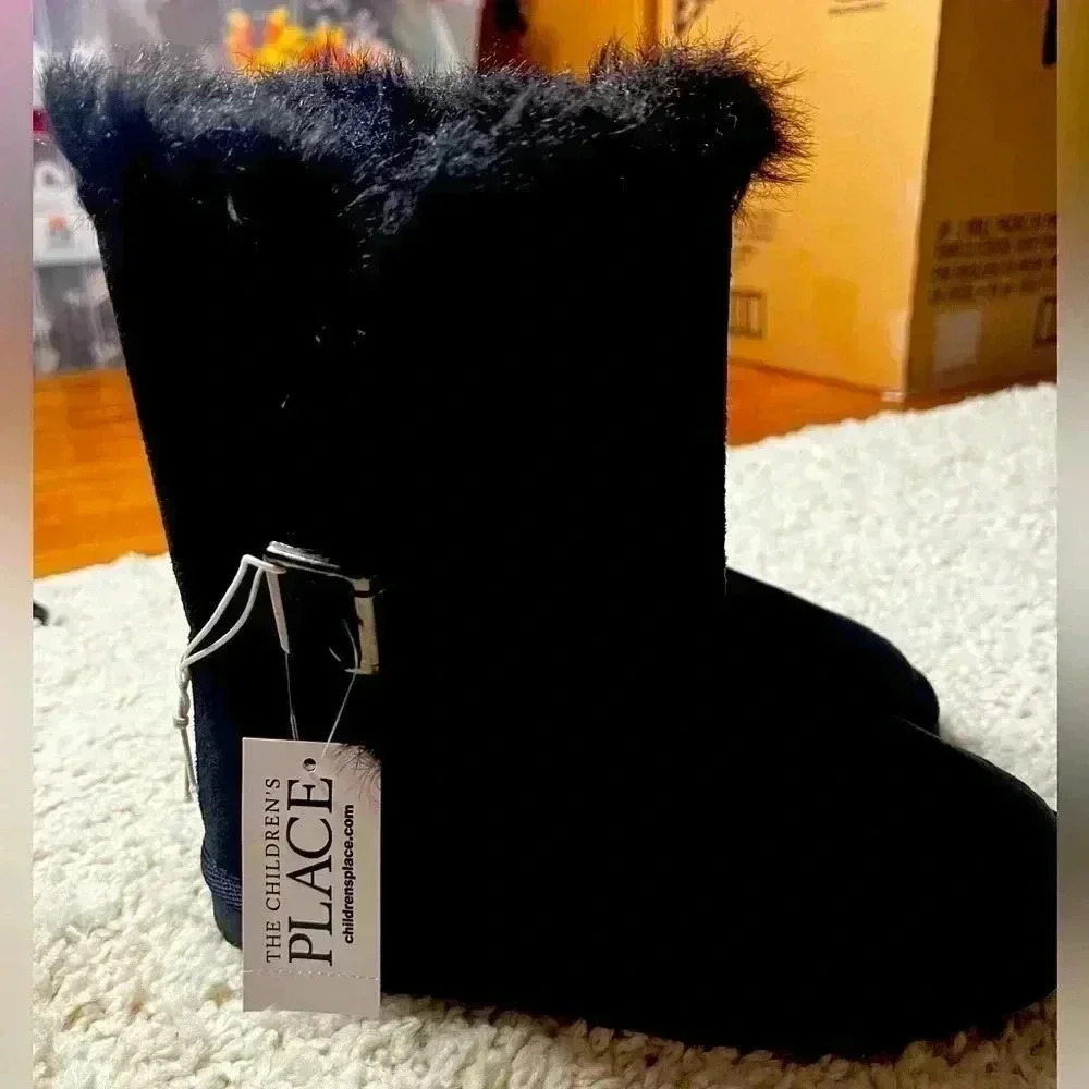 GIRLS CHILDREN’S PLACE BLACK BOOT SIZE 1 YOUTH NWT - Picture 1 of 10